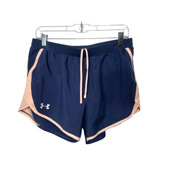 Under Armour Heat Gear Loose Fit Blue & Pink Women's Shorts Size Medium - Picture 1 of 6